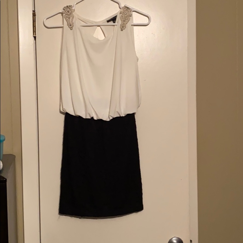 NWOT Ivory and Black Lace dress